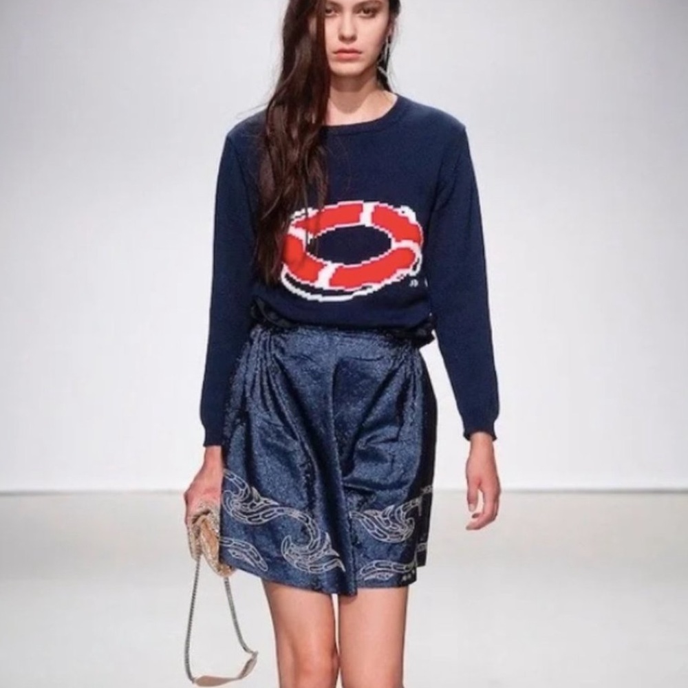 Julien David Life Preserver Sweater. Seen in Vogue Magazine. EUC Nautical